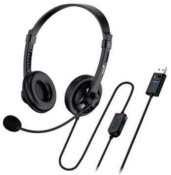 Genius headset - HS-230U, náhlavní, drátový, s mikrofonem, ovládání hlasitosti,