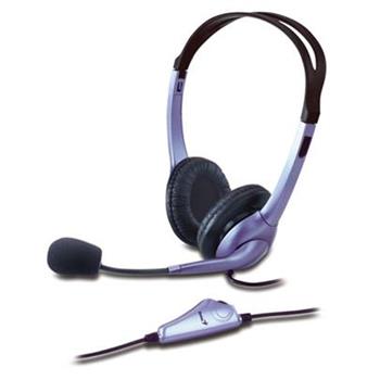 Genius HS-04S Headset, drátový, náhlavní, mikrofon, 3,5mm singlejack, černo-stří