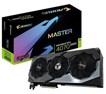 GIGABYTE VGA NVIDIA GeForce RTX 4070 SUPER AORUS MASTER OC 12G, 12G GDDR6X, 3xDP, 1xHDMI