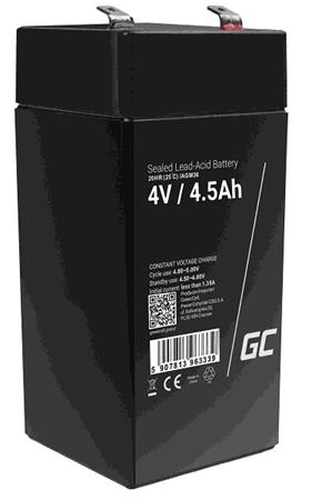 Green Cell AGM VRLA 4V 4.5Ah maintenance-free battery for the alarm system, cash register, toys