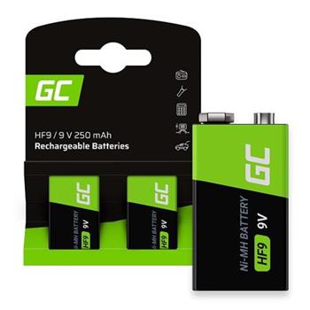 Green Cell dobíjecí baterie 2x 9V HF9 Ni-MH 250mAh