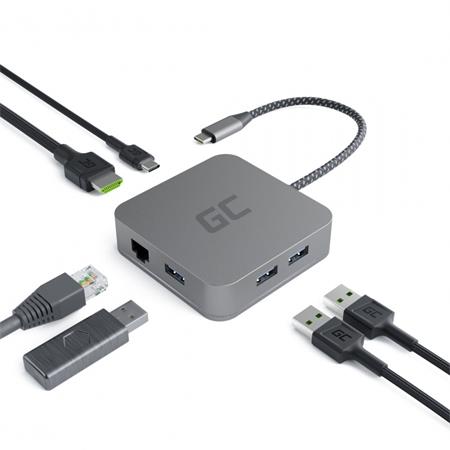 Green Cell HUB USB-C HDMI - 7 ports for MacBook Pro, Dell XPS, Lenovo X1 Carbon and others