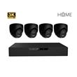 iGET HOMEGUARD N85P4 - N85P4 HOME NVR PoE recorder + 4x black camera, 3K+ (5 MPx) resolution, set