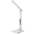 IMMAX LED stolní lampička Kingfisher/ Qi nabíjení/ 8,5W/ 400lm/ 12V/2,5A/ 3 barvy světla/ sklápěcí rameno/ bílá