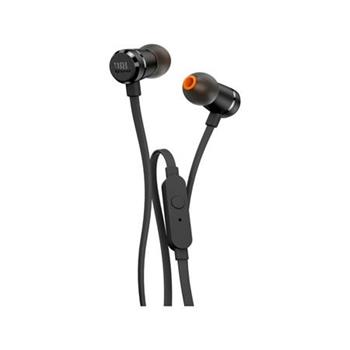 JBL Tune 290 - black (Pure Bass, plochý kabel, 1tlačítkový ovladač)