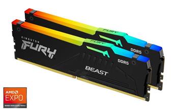 KINGSTON 32GB 6000MT/s DDR5 CL36 DIMM (Kit of 2) FURY Beast RGB EXPO