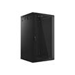 LANBERG 19" RACKOVÁ SKŘÍŇ PRO MONTÁŽ NA STĚNU 22U/600X600 (v rozloženém stavu) S PROSKLENÝMI DVEŘMI ČERNÁ V2