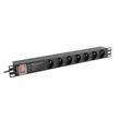 LANBERG NAPÁJECÍ DISTRIBUČNÍ JEDNOTKA (PDU) PRO 19" 1U 16A 2M 7X FRANCOUZSKÉ ZÁSUVKY SPD-3MP ČERNÁ