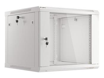 LANBERG Nástěnná jednodílná skříň 19", 9U 600x600 snadná a rychlá montáž (v rozloženém stavu) šedá (RAL7035)