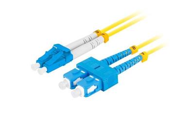 LANBERG optický patch cord SM SC/UPC-LC/UPC duplex 5m LSZH G657A1 průměr 3mm, barva žlutá