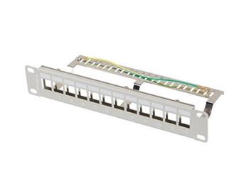 LANBERG PATCH PANEL 12 PORTŮ 1U 10" FTP PRO MODULY KEYSTONE ŠEDÝ V2