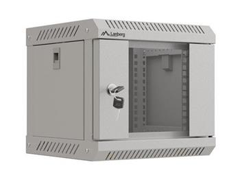 LANBERG RACKOVÁ SKŘÍŇ 10" NÁSTĚNNÁ 4U/300X300 (v rozloženém stavu) S PROSKLENÝMI DVEŘMI ŠEDÁ