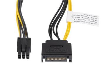 LANBERG SATA (M) na PCI EXPRESS (M) 6 PIN kabel 20cm