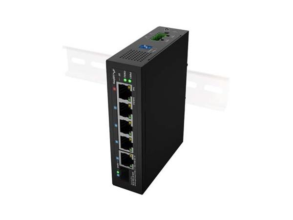 LANBERG SWITCH ILFE-4P-1GE-1S-90 LEHKÝ PRŮMYSLOVÝ POE 1XBT 3XAT SFP+ETH DIN FAST ETHERNET