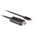 Lanberg USB-C(M)->DisplayPort(M) kabel 0,5m 4K 60Hz černá