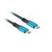 Lanberg USB-C M/M 4.0 kabel 0,5m 100W 8K 30Hz modro-černá
