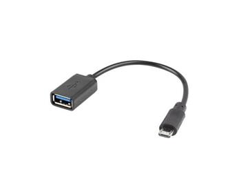 LANBERG USB Micro (M) 2.0 na USB-A(F) adaptér kabel 15CM černý OTG