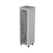 LANBERG Volně stojící skříň 19" 42U/600x600 (v rozloženém stavu) skleněné dveře LCD černá (RAL9004)