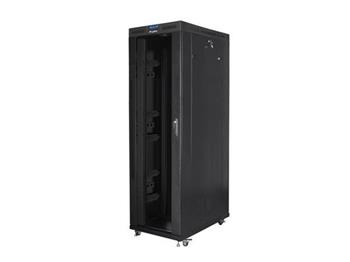 LANBERG Volně stojící skříň 19" 42U/800x1200 (v rozloženém stavu) skleněné dveře LCD černá (RAL9004)