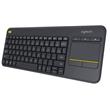 Logitech klávesnice Wireless Keyboard K400 Plus, CZ/SK, unifying přijímač, černá