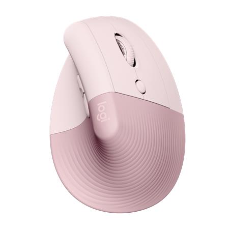 Logitech Lift Vertical Ergonomic Mouse - růžová, 400-4000dpi, 6 tlačítek, bluetooth, logitech bolt