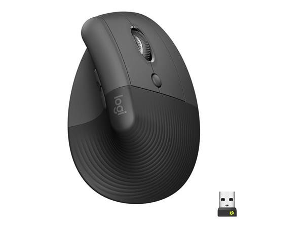 Logitech myš Lift for Business - Grafitová, 6 tlačítek, bluetooth, logitech bolt USB