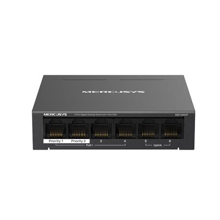 Mercusys MS106PG 6portový stolní switch 100/1000 Mb/s se 4 porty PoE+