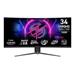 MSI Gaming monitor MPG 346CQRF X24, 34" Rapid VA zakřivený/3440x1440 (UWQHD)/240Hz/0,5ms/2xHDMI/DP/USB-A,B,C/Výšk.nastav