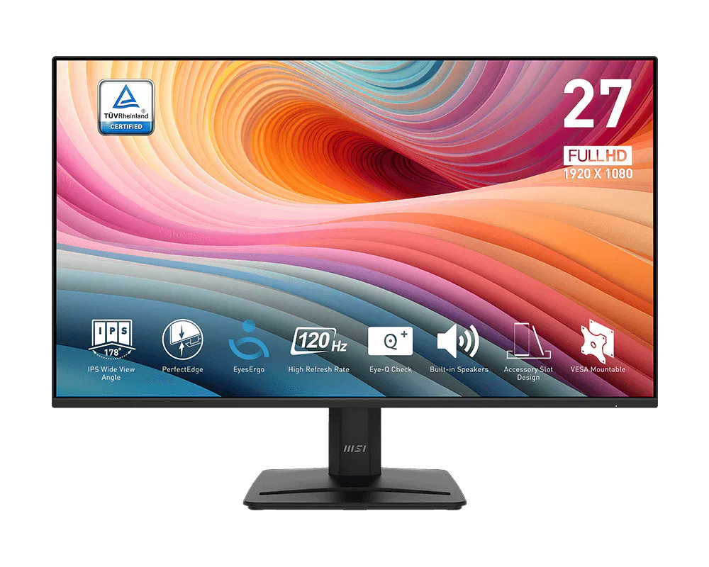 MSI monitor PRO MP275 E2, 27" IPS/1920 x 1080 (FHD)/120Hz/1ms/DP/HDMI/D-Sub/černá