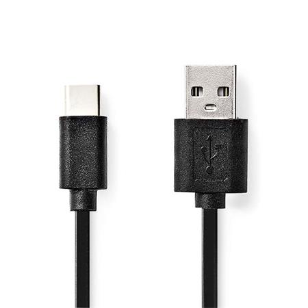 Nedis CCGL60600BK10 - USB Kabel | USB 2.0 | USB-A Zástrčka | USB-C™ Zástrčka | 15 W | 1.00 m | Černá