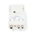 Nedis SAMP42222WT - Anténní zesilovač CATV | Zesílení: 25 dB | 47 - 694 MHz| Počet výstupů: 2 | Ovládání zesílení | Bílá