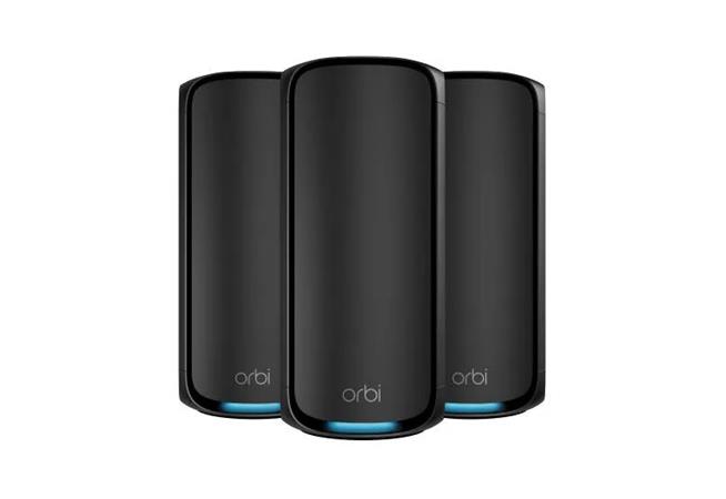 Netgear Orbi 970 Series Quad-Band WiFi 7 Mesh 3-pack (1 router + 2 satellites) l Black