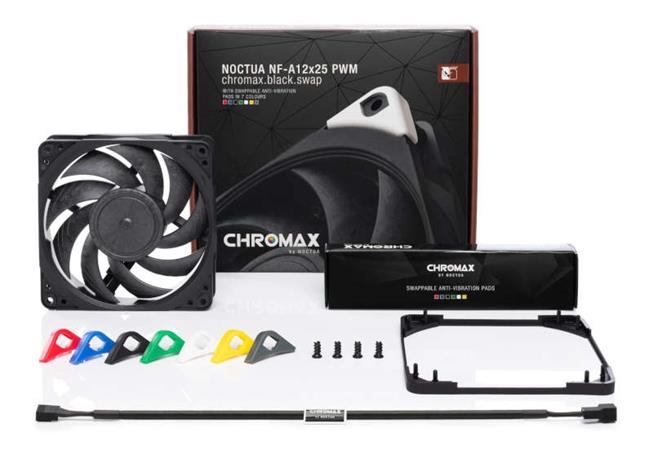 Noctua NF-A12x25-PWM chromax.black.swap, 120x120x25 mm, 4-pin PWM