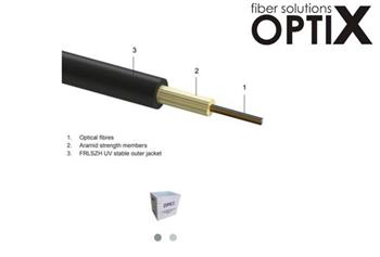 OPTIX DROP FTTx 16 optických vláken singlemode9/125, G.657A2 BLACK LSOH