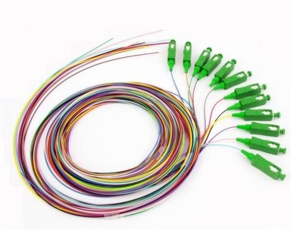 OPTIX SC/APC Optický pigtail 09/125 2m 12ks barevné 250 i 900um G657A polotěsná sek.ochr.