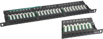 OPTIX UTP 0,5U Patch panel S-line 24 port Cat.5E Black