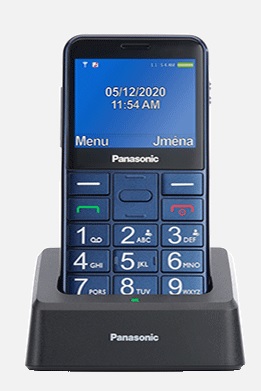 Panasonic KX-TU155EXCN mobilní telefon pro seniory -barevný displej 2,3", fotoaparát, microSD/microSDHC, USB, modrý