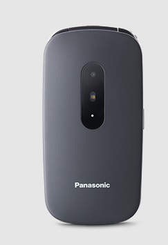 Panasonic KX-TU446EXG mobilní telefon pro seniory - barevný displej 2,4", véčko, šedý