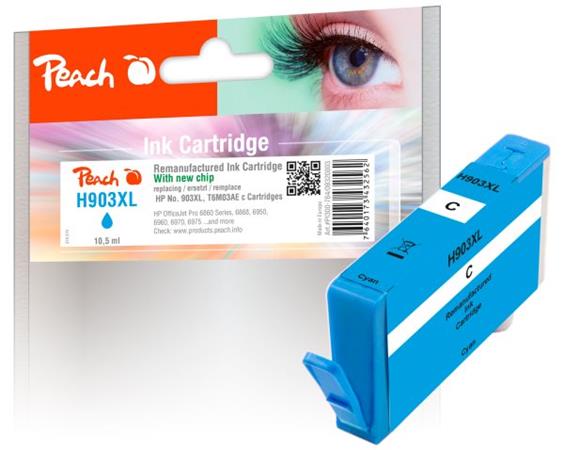 PEACH kompatibilní cartridge HP No. 903XL, azurová, T6M03AE OEM chip