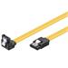 PremiumCord 0,7m SATA 3.0 datový kabel 1.5GBs / 3GBs / 6GBs, kov.západka, 90°