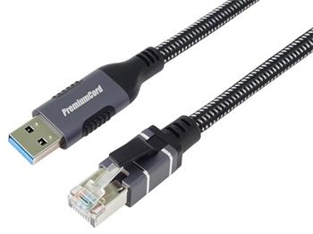 PremiumCord Ethernetový kabel USB3.2 -> LAN RJ45 10/100/1000 MBIT 3m