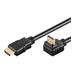 PremiumCord HDMI High Speed+Ethernet kabel, zlacený zahnutý konektor 90° 1m