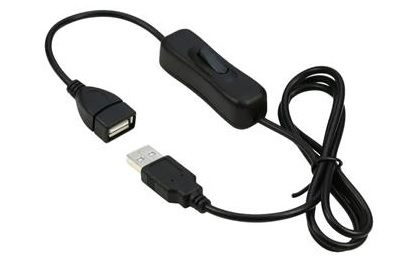 PremiumCord USB 2.0 kabel prodlužovací s vypínačem, A male- A female,1m černá