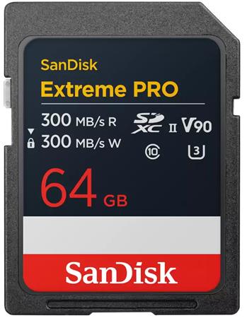 SanDisk Extreme PRO, 64GB SD UHS-II (V90)