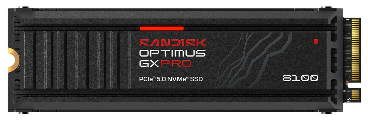 SANDISK OPTIMUS GX PRO 8100 NVMe 4TB PCIe, Gen5, (R:14900, W:14000MB/s), s chladičem