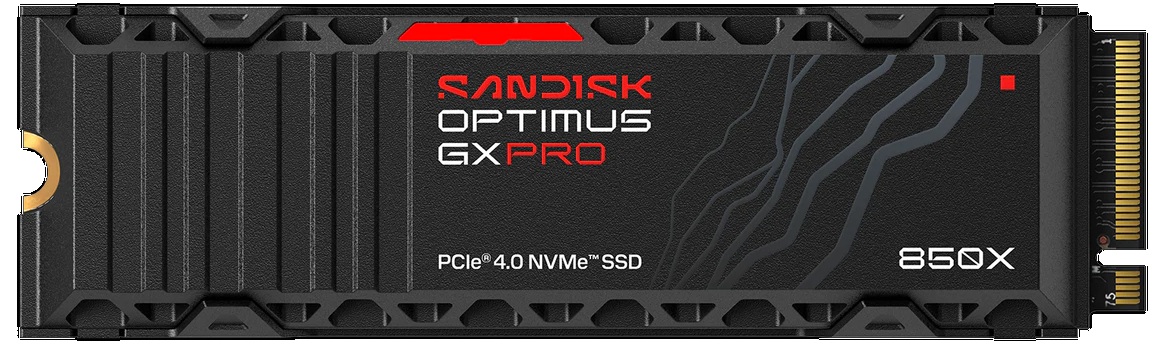 SANDISK OPTIMUS GX PRO 850X NVMe 1TB PCIe, Gen4, (R:7300, W:6300MB/s) s chladičem