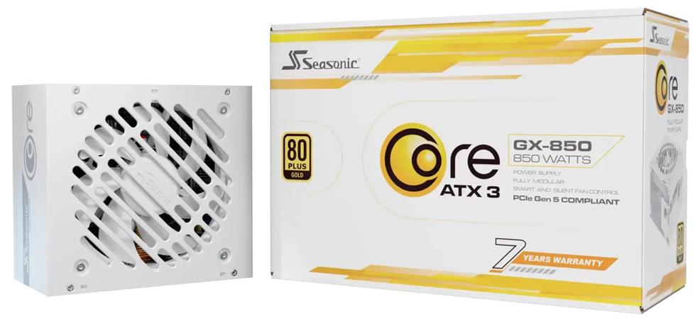 SEASONIC zdroj 850W Core GX-850, ATX 3.1, 80+ Gold, bílý