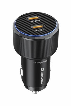 SWISSTEN CL ADAPTÉR 2x USB-C PD, 50W ČERNÝ + KABEL USB-C / USB-C, 1 M