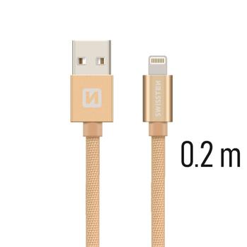 SWISSTEN DATA CABLE USB / LIGHTNING TEXTILE 0,2M GOLD