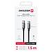 SWISSTEN DATOVÝ KABEL TEXTILE II USB-C / USB-C 1,5 M ČERNÝ
